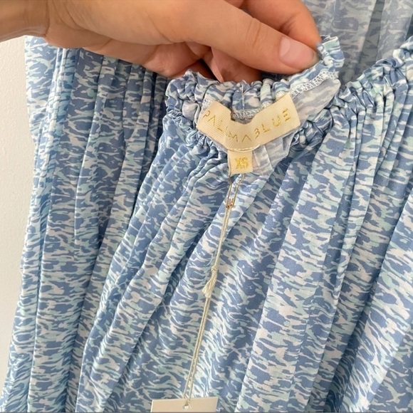 Paloma Blue Faye Gathered Printed Twill Mini Dress - Picture 8 of 8